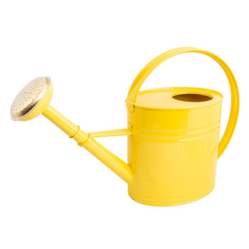 Arrosoir 4 L en acier galvanisé avec pomme (jaune)