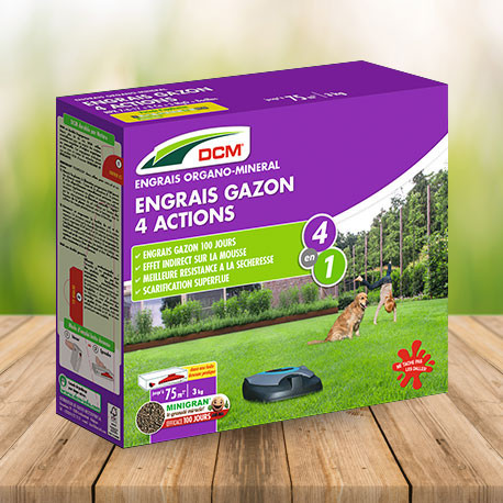 Engrais organique Gazon 4 actions