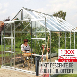 Serre de jardin en verre trempé LAURUS  9,70 m² -...