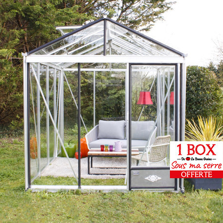 Serre de jardin en verre trempé LUXIA 12,50 m² - Aluminium naturel