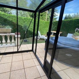 Serre adossée Lams LUXIA 16,20 m² - Aluminium naturel