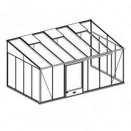 Serre adossée Lams LUXIA 16,20 m² - Aluminium naturel