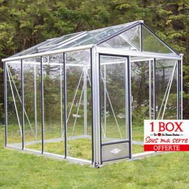 Serre de jardin en verre trempé LUXIA 14,30 m² - Aluminium