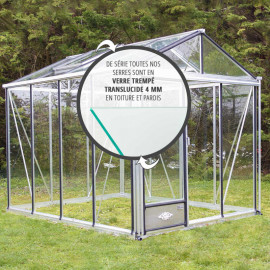 Serre de jardin en verre trempé LUXIA 14,30 m² - Aluminium